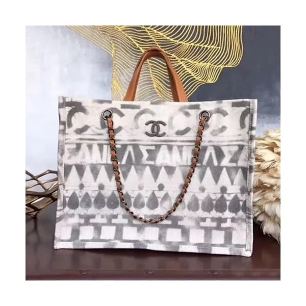 Chanel 2019 Canvas Women Tote Shoulder Shopper Bag… - 1