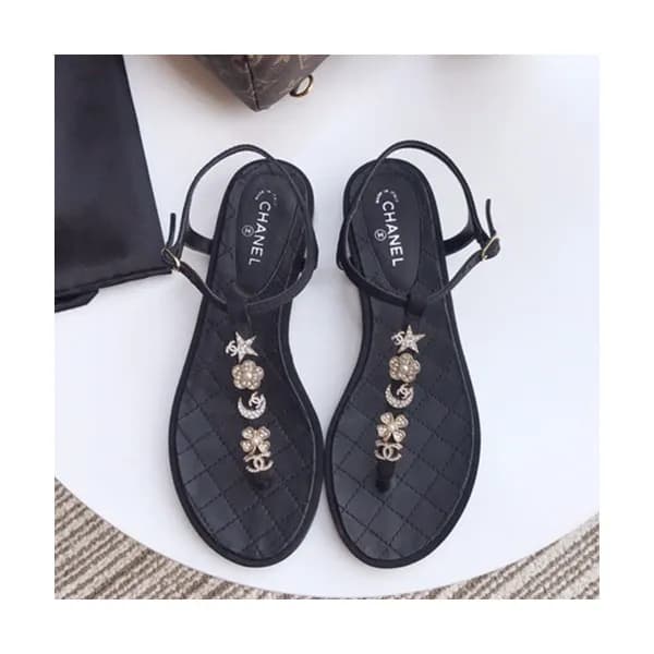 Chanel 2019 Ladies Leather Sandal - 샤넬 2019 여성용 레더… - 1