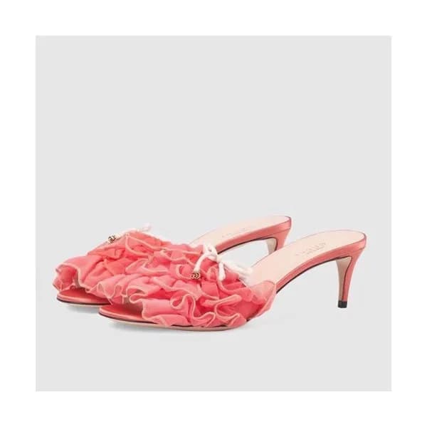 Gucci 2019 Ladies Lace Middle Heel Slipper - 구찌 20… - 1