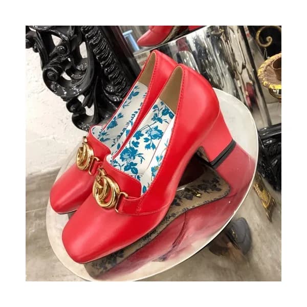 Gucci 2019 Ladies Middle-heel Leather Loafer - 구찌 … - 1