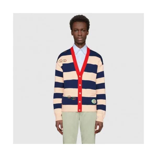 Gucci 2019 Mm/Wm Logo V-neck Wool Cardigan - 구찌 20… - 1