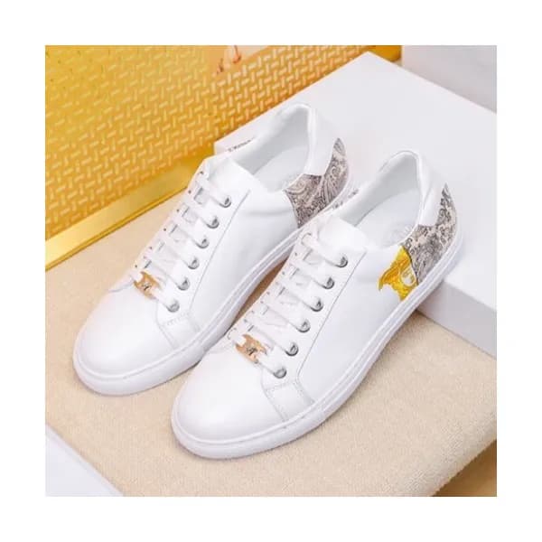 Versace 2019 Mens Leather Sneakers - 베르사체 2019 남성용… - 1