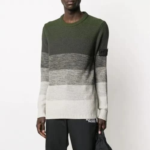 스톤아일랜드 남성 그린 크루넥 니트 - Stone Island Mens Green Knit… - 1