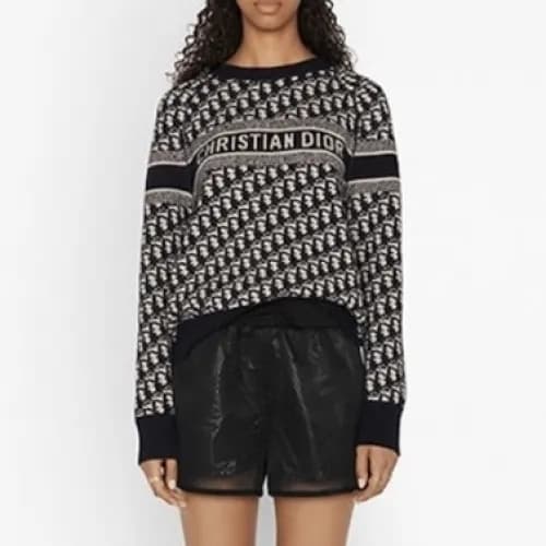 Dior 2020 Womens Retro Logo Crew-neck Sweaters - 디… - 1