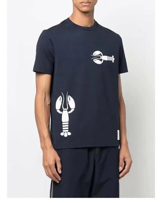 Thom Browne Mens Casual Short Sleeved Tshirts Nav… - 1