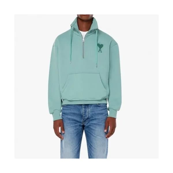 Ami Mens Logo Casual Cotton Man-to-man Mint - 아미 2… - 1