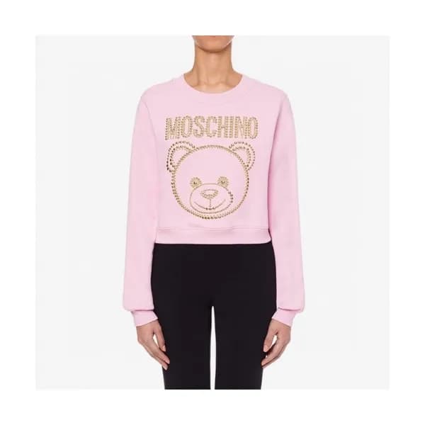 Moschino Womens Crew-neck Cotton Tshirts Pink - 모… - 1