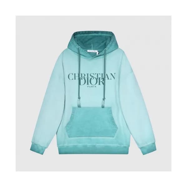 Dior Mm/Wm Logo Casual Cotton Hoodie Blue - 디올 2… - 1