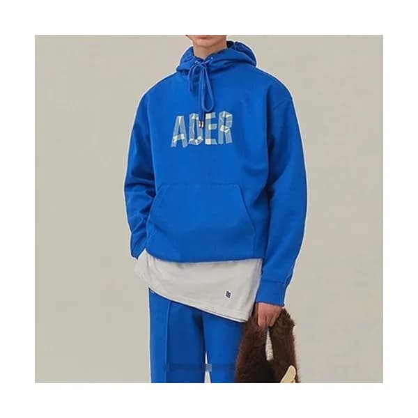 ADER Mens Minimal Cotton Hoodie Blue - ADER 2021 … - 1