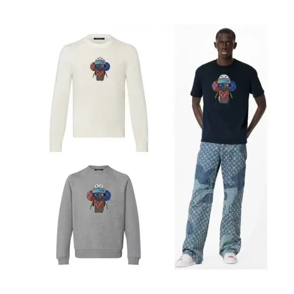 Louis vuitton Unisex Casual Cotton Tshirts White … - 1