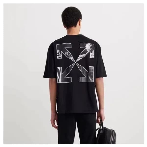 오프화이트 남성 모던 블랙 반팔티 - Mens Black Tshirts - off0815x - 1