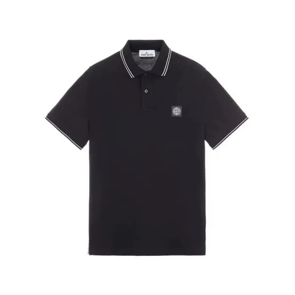 스톤아일랜드 남성 블랙 폴로 반팔티 - Mens Black Tshirts - sto0456… - 1