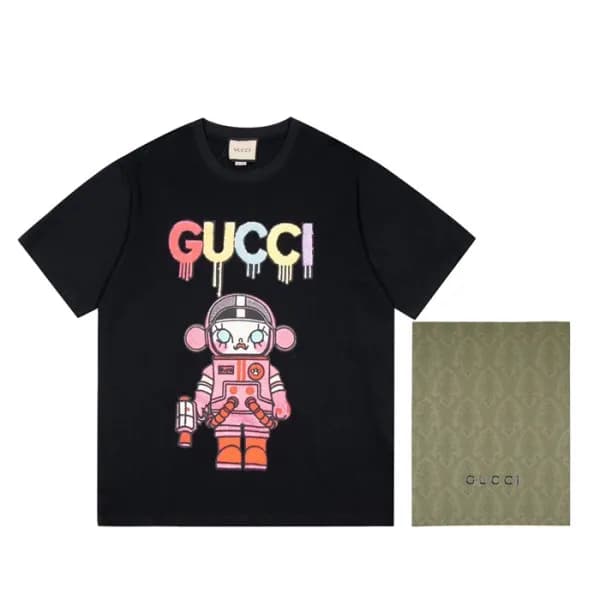 구찌 남성 크루넥 블랙 반팔티 - Mens Black Tshirts - guc04650x - 1