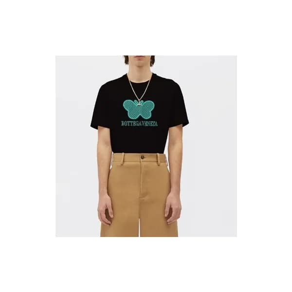 보테가 남성 크루넥 블랙 반팔티 - Mens Black Tshirts - bot0265x - 1