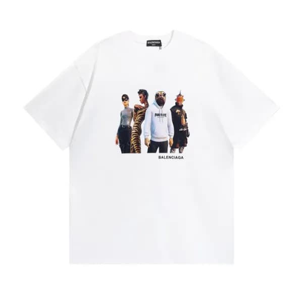 발렌시아가 남성 크루넥 화이트 반팔티 - Mens White Tshirts - bal015… - 1