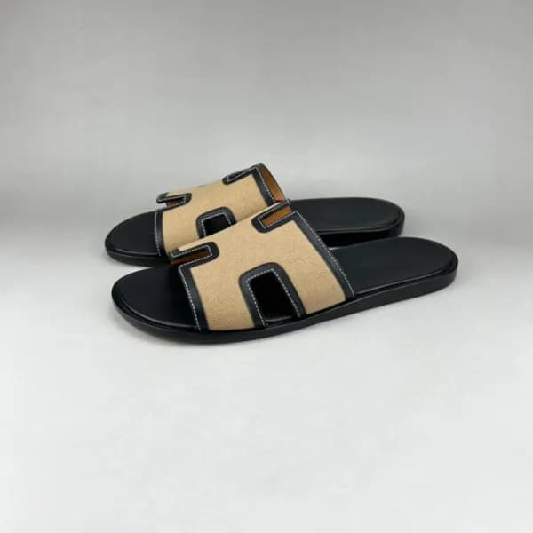 에르메스 남성 블랙 이지미르 - Mens Black Slippers - her0790x - 1