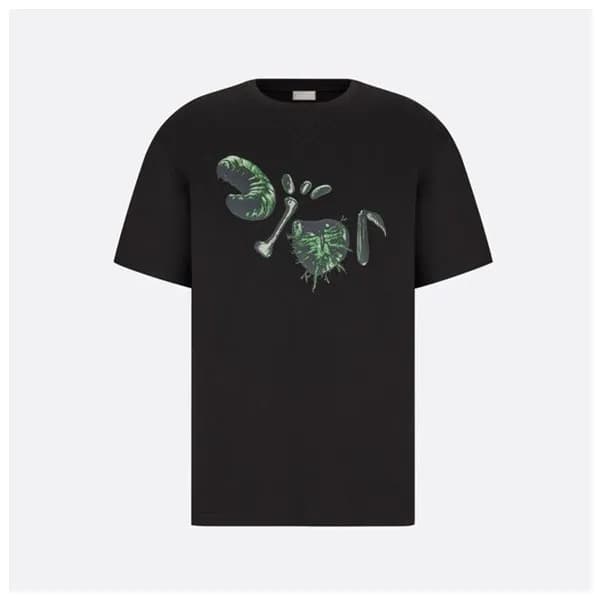 디올 남성 블랙 크루넥 반팔티 - Mens Black Tshirts - dio01977x - 1