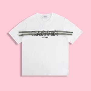 랑방 남성 이니셜 화이트 반팔티 - LANVIN Mens White Tshirts - la…