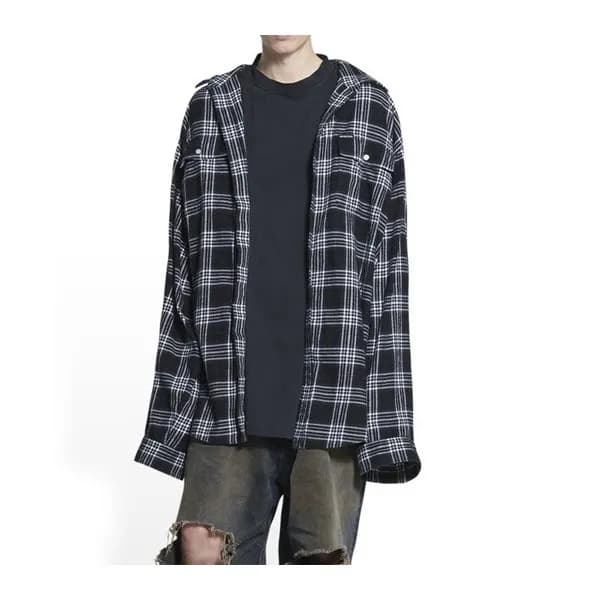 발렌시아가 트렌디 남성 블랙 셔츠 - Mens Black Tshirts - bal01677… - 1