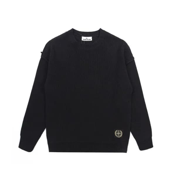 스톤아일랜드 남성 블랙 크루넥 니트 - Stone Island Mens Black Knit… - 1
