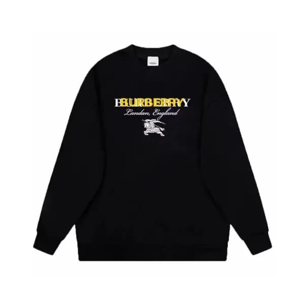 버버리 남성 크루넥 블랙 맨투맨 - Burberry Mens Black Tshirts - … - 1