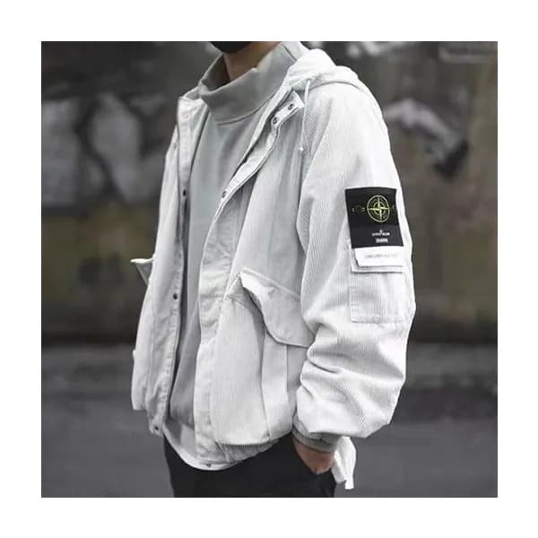 스톤아일랜드 남성 캐쥬얼 화이트 자켓 - Stone Island Mens White Jac… - 1