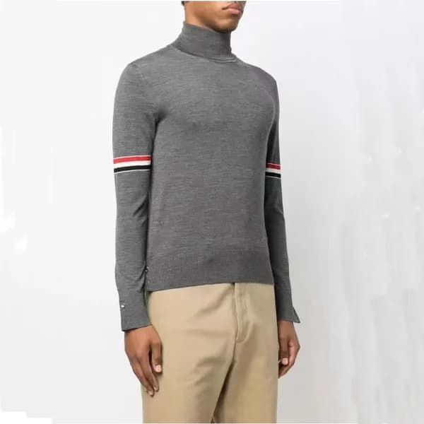 톰브라운 남성 그레이 터틀넥 니트 - Thom Browne Mens Gray Knits -… - 1