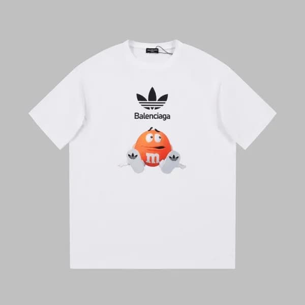 발렌시아가 남성 크루넥 화이트 반팔티 - Balenciaga Mens White Short… - 1