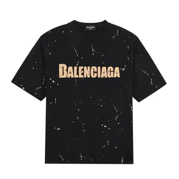 발렌시아가 남성 크루넥 블랙 반팔티 - Balenciaga Mens Black Short … - 1