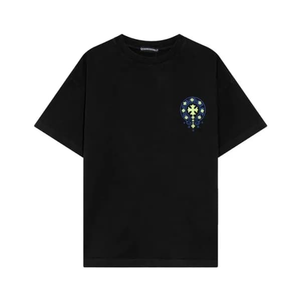 크롬하츠 남성 블랙 크루넥 반팔티 - Chrom Hearts Mens Black Short… - 1