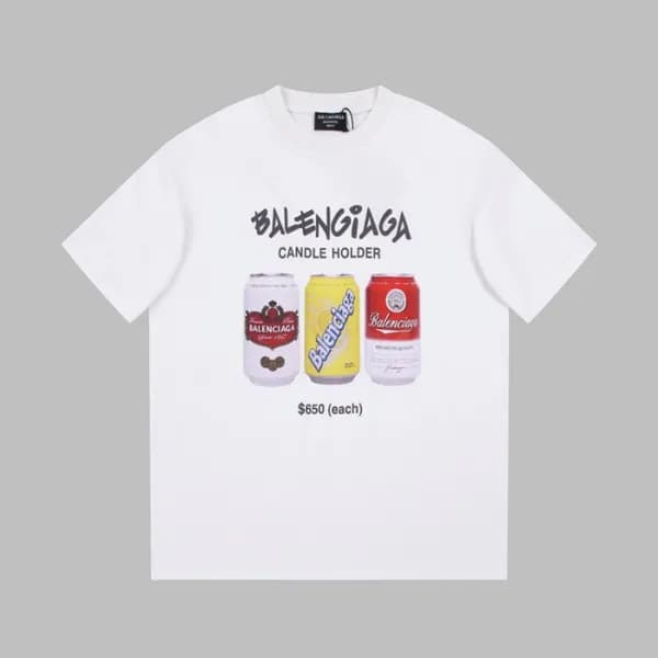 발렌시아가 남성 화이트 크루넥 반팔티 - Balenciaga Mens White Short… - 1
