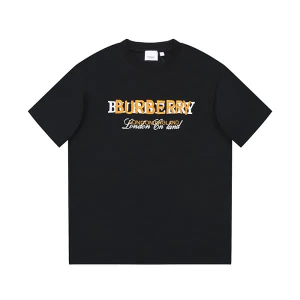 버버리 남성 블랙 크루넥 반팔티 - Burberry Mens Black Short Slee… - 1
