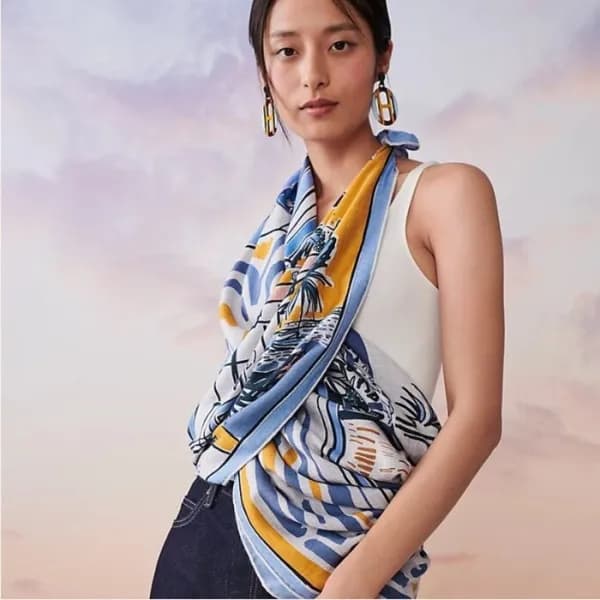 에르메스 여성 블루 스카프 - Hermes Womens Blue Scarf - he457x - 1