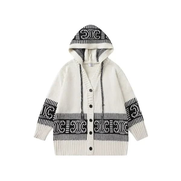 셀린느 남/녀 캐쥬얼 아이보리 후드티 - Celine Unisex Ivory Hoodie … - 1