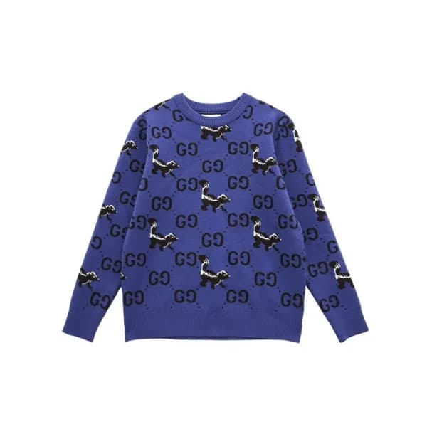 구찌 남성 블루 크루넥 스웨터 - Gucci Mens Blue Sweaters - gu11… - 1