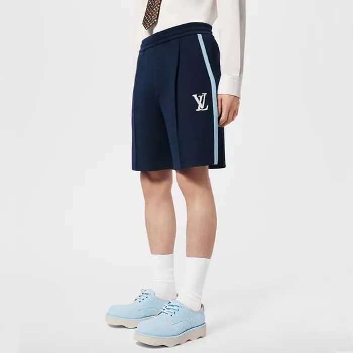 루이비통 남성 네이비 반바지 - Louis vuitton Mens Navy Half-pan… - 1