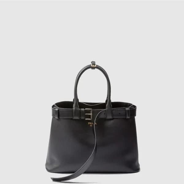 프라다 여성 더블 벨트 토트백 1BA416 - Prada Womens Black Tote … - 1