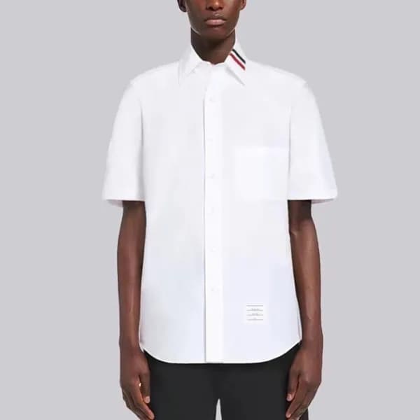 톰브라운 남성 반팔 셔츠 - Thom Browne Mens White Shirts - th… - 1