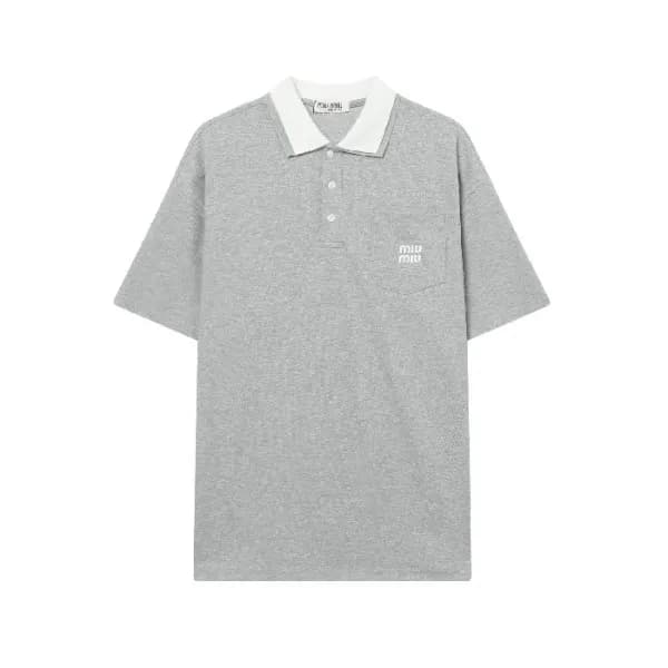 미우미우 남성 폴로 반팔 티셔츠 - Miumiu Mens Polo Tshirt - mic7… - 1