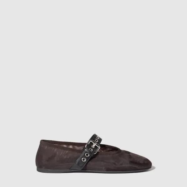 미우미우 여성 메쉬 패브릭 발레리나 - Miumiu Womens Mesh Fabric Ba… - 1