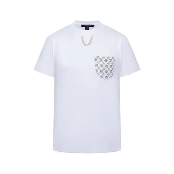 루이비통 남성 라운드 반팔티 - Louis vuitton Mens Short-sleeved… - 1