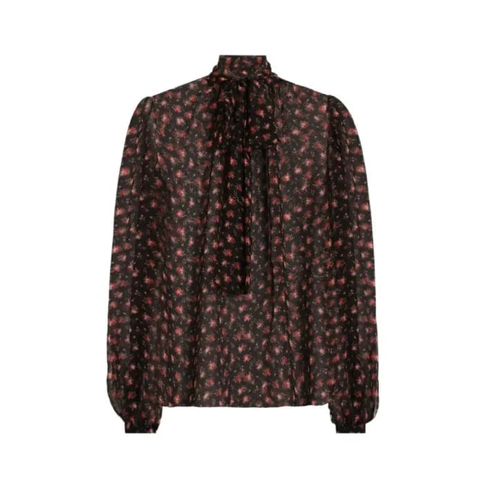 돌체앤가바나 여성 꽃무늬 타이 블라우스 - Dolce&Gabbana Womens Flora… - 1