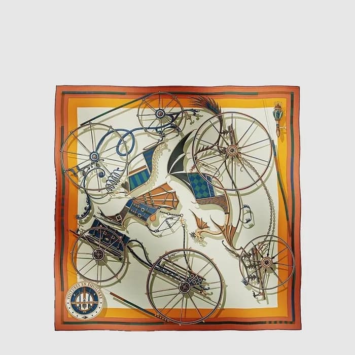 에르메스 여성 보이쳐 엔 이퀴리버 숄 - Hermes Womens Voitures en Equilibre Shawl - acc8885x - 1
