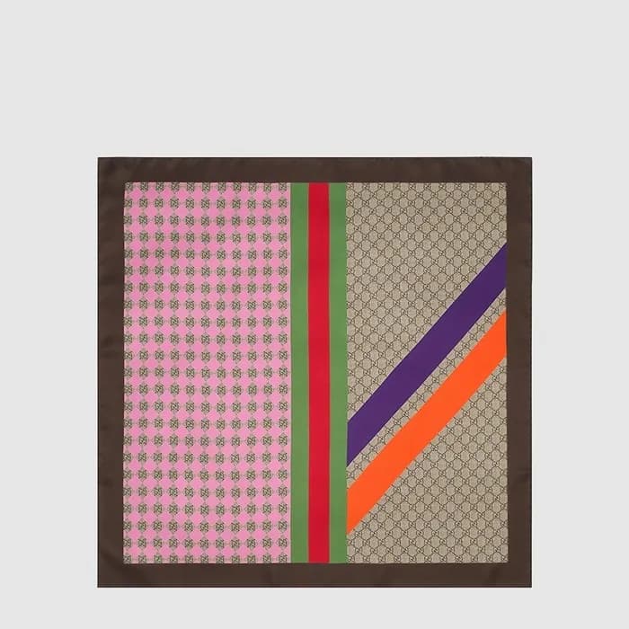 구찌 여성 기하 GG 프린트 트윌 스카프 - Gucci Womens Geometric GG Print Twill Scarf - acc8968x - 1