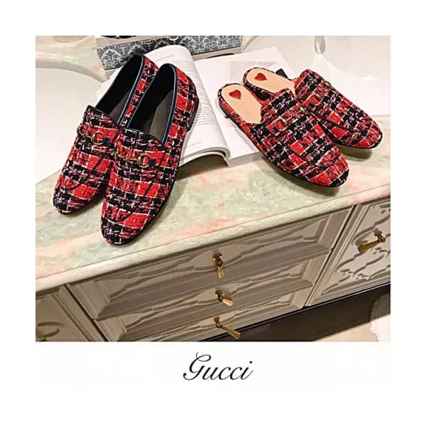 GUCCI 2018 LADIES CHECK LOAFER SHOES - 구찌 여성 체크 로퍼… - 1