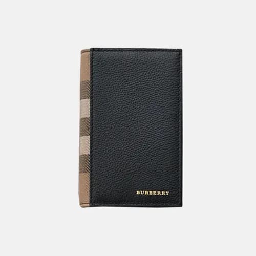 Burberry 2018 Check Leather Bifold Passport Armt -… - 1