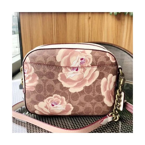 Coach Leather Floral Camera Shoulder Bag,21cm - 코치…