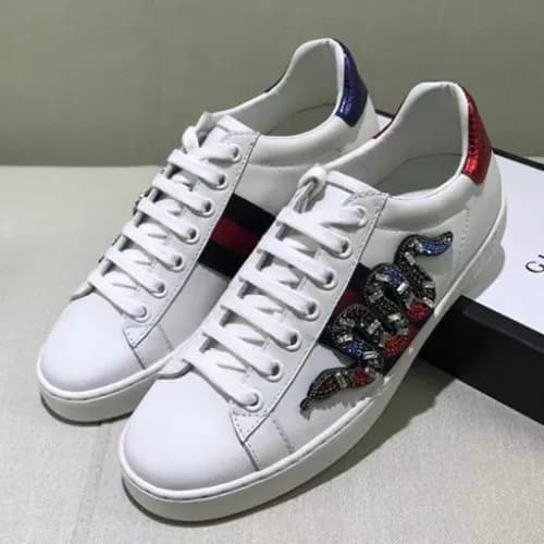 Gucci 2018 Crystal Snake Ace Sneakers - 구찌 크리스탈 스네… - 1
