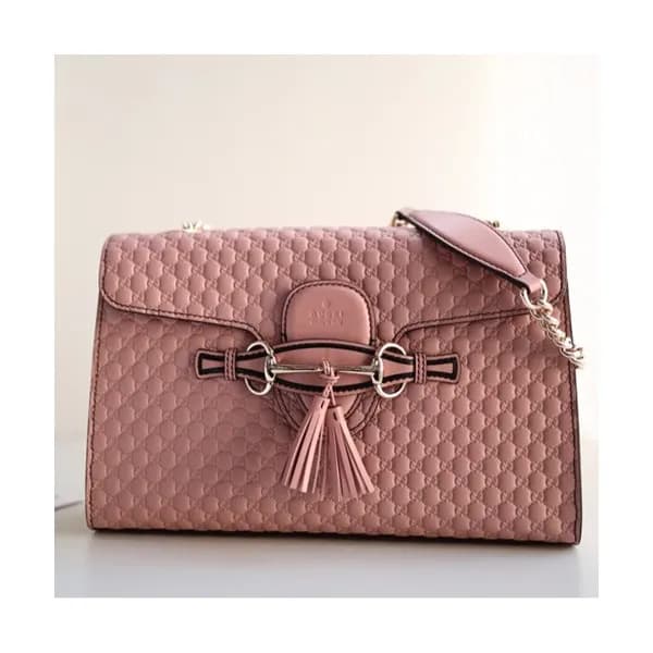 Gucci Microssima Emily Leather Chain Tote Bag,30CM… - 1