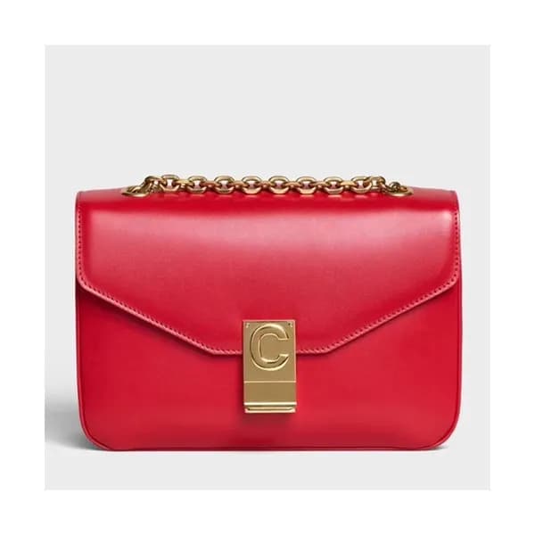 Celine C Leather Chain Shoulder Bag,22CM - 셀린느 C 레… - 1